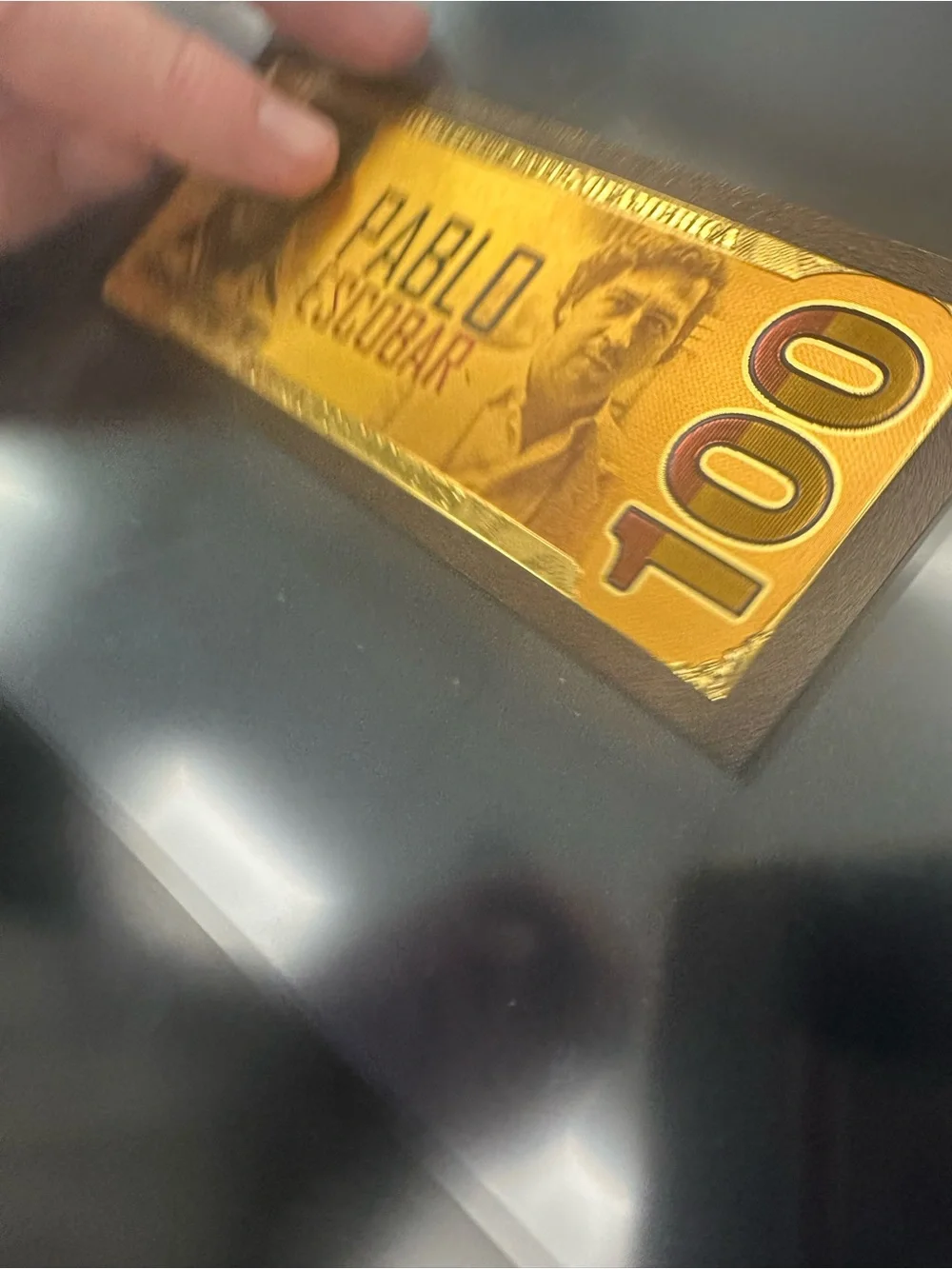Novelty Pablo Escobar 100 Bill Wallet Card Holder - Black and Gold